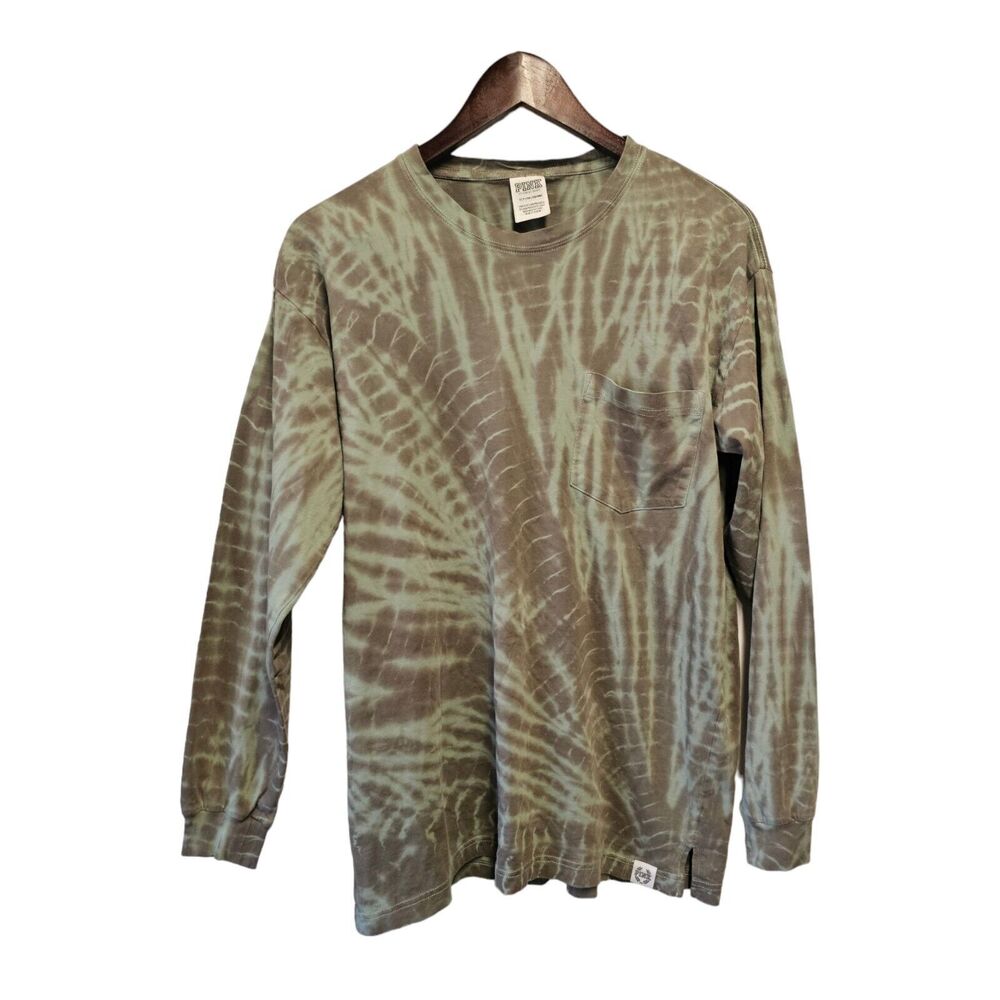 Victoria's Secret‎ Tie-Dye Green Brown Campus Long Sleeve Shirt Small